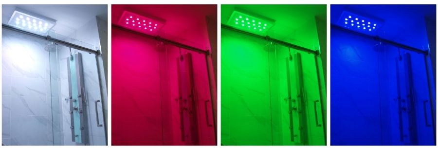 Diana Lighting LED color temperature example in a modern shower