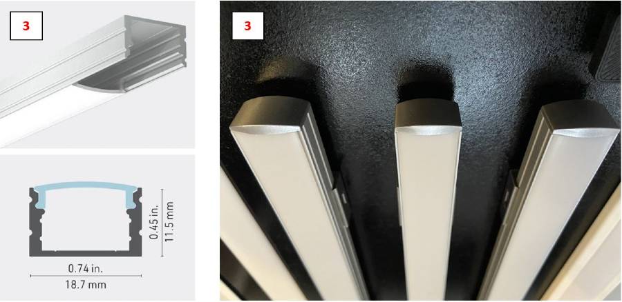 LED under-cabinet lighting models for custom installations