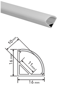 Corner Cove Lighting Profile with dimensions