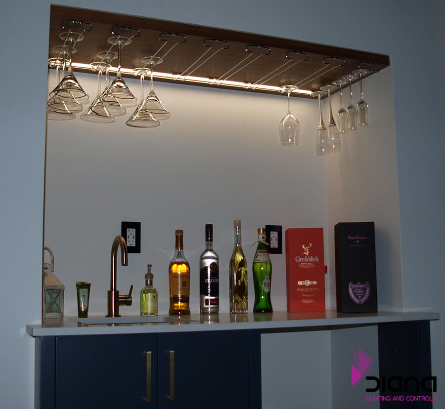 Bar with custom linear LED lighting