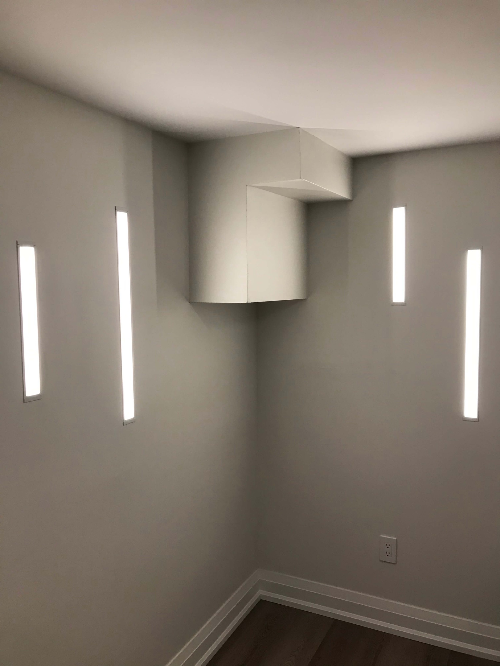 Recessed linear lighting design detail