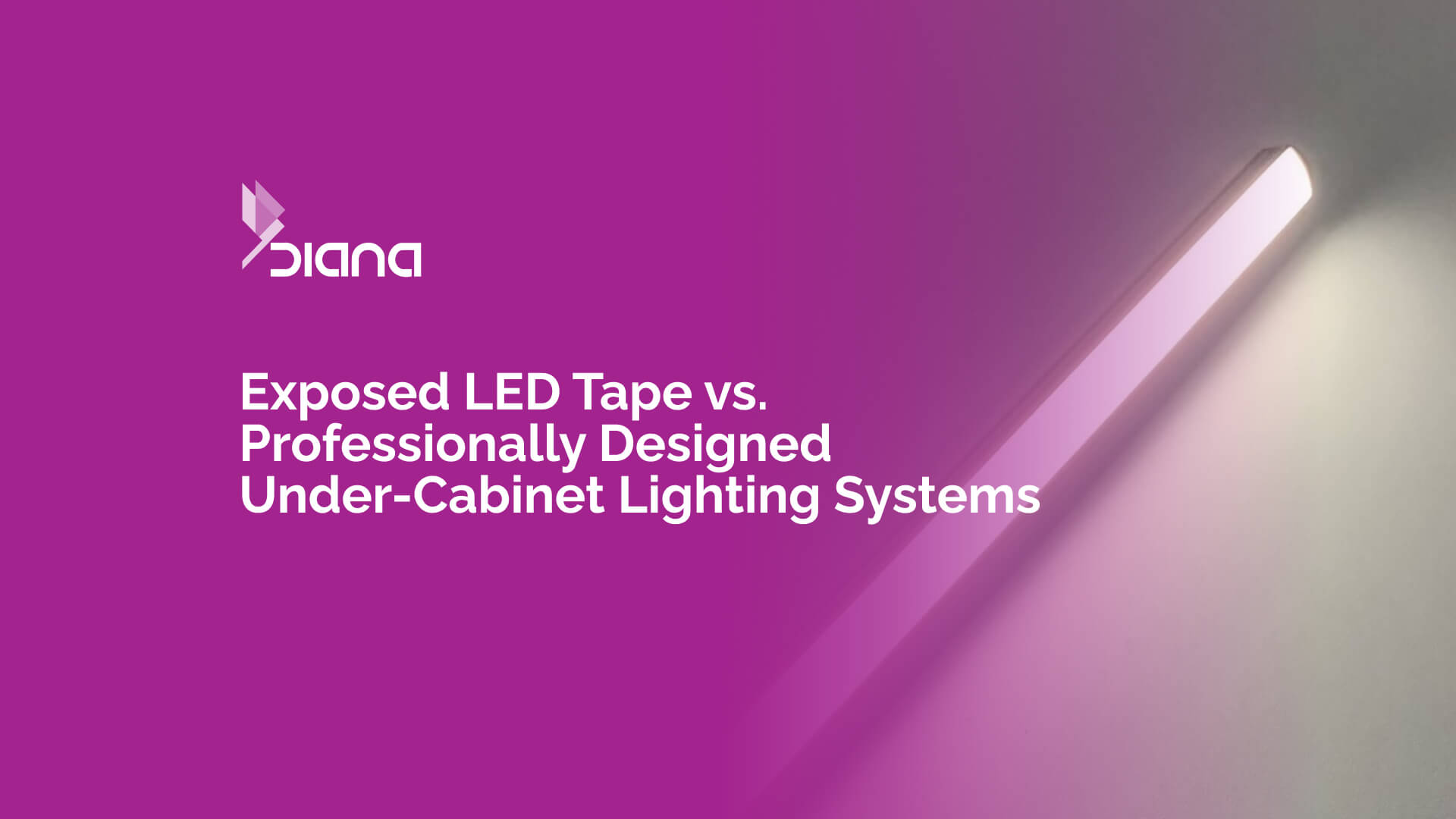 Exposed LED tape compared with professional under-cabinet lighting systems