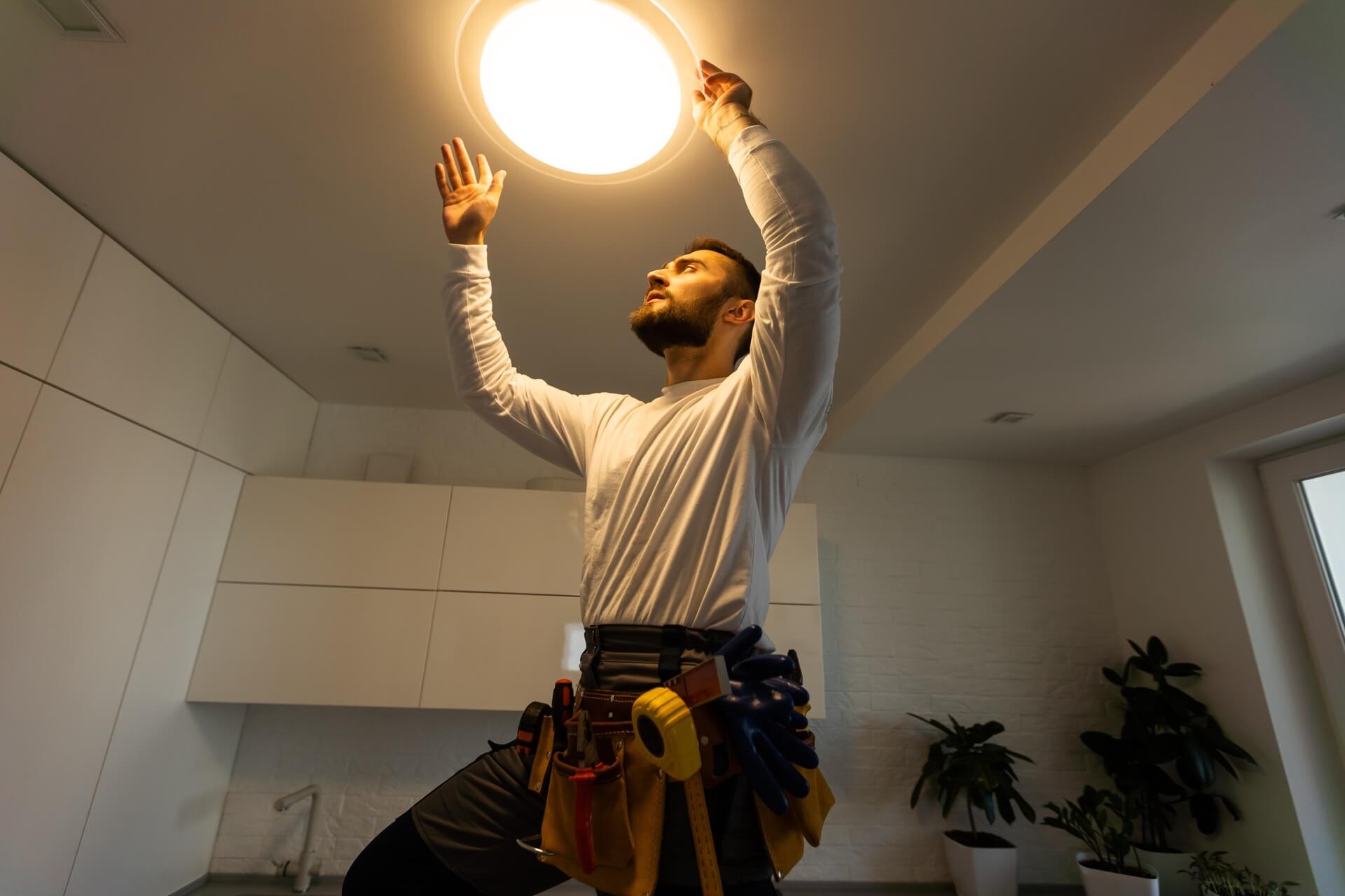 Builder lighting installation support