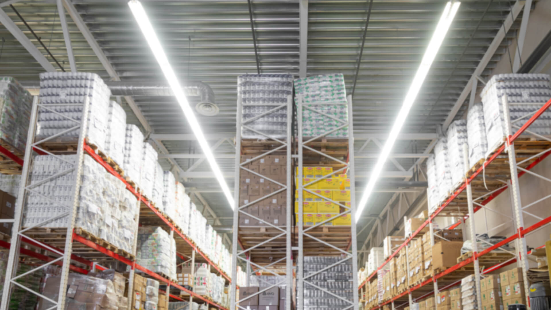 Panoramic photo of an automated warehouse logistic